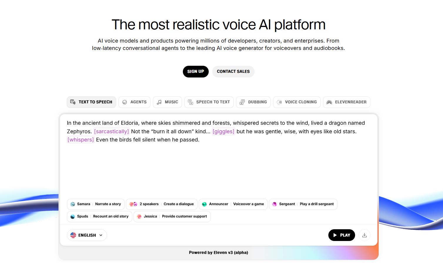 ElevenLabs Oberfläche zum Stimme klonen mit KI