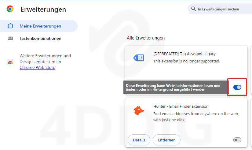 Deaktivieren Sie alle Erweiterungen und Plugins