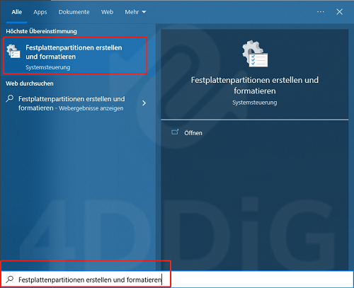 Überprüfen Sie die Festplattenpartitionen