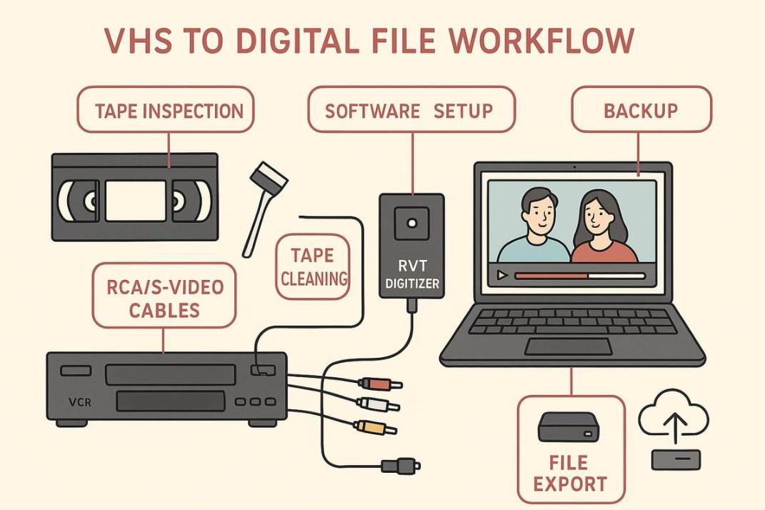 Ablauf zum Digitalisieren und Restaurieren eines alten VHS-Videos