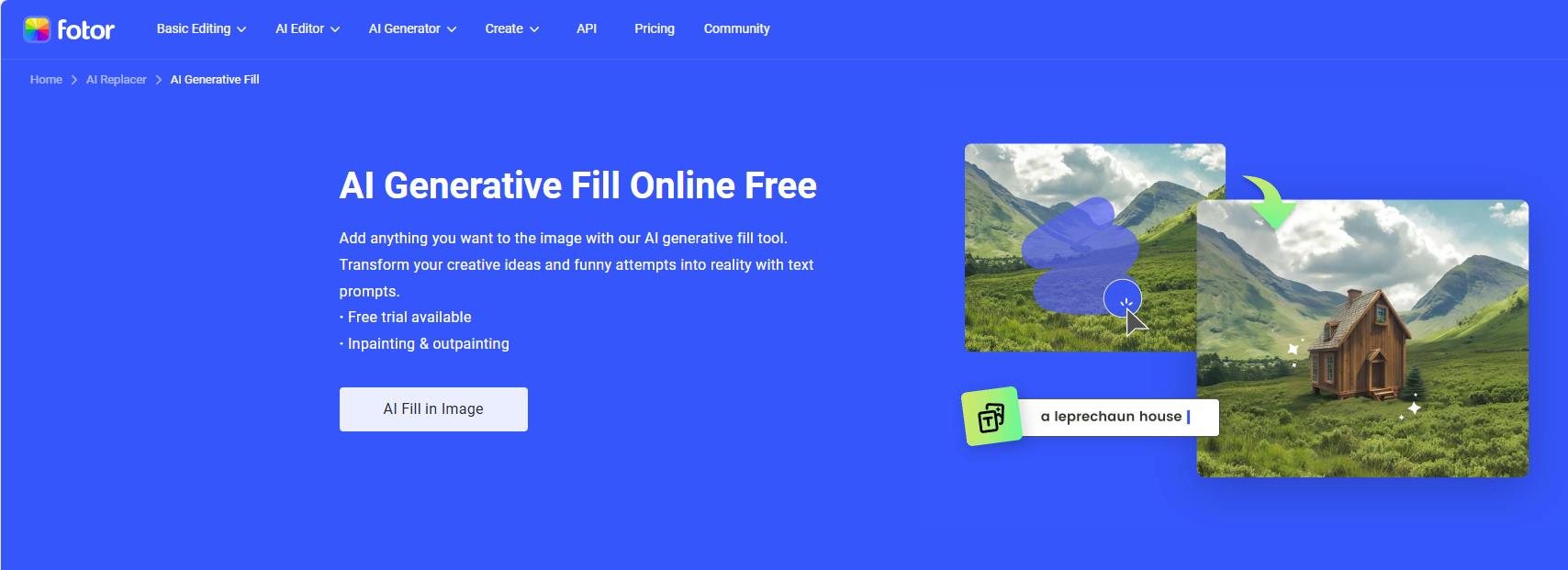 Fotor AI Generative Füllung Beispiel