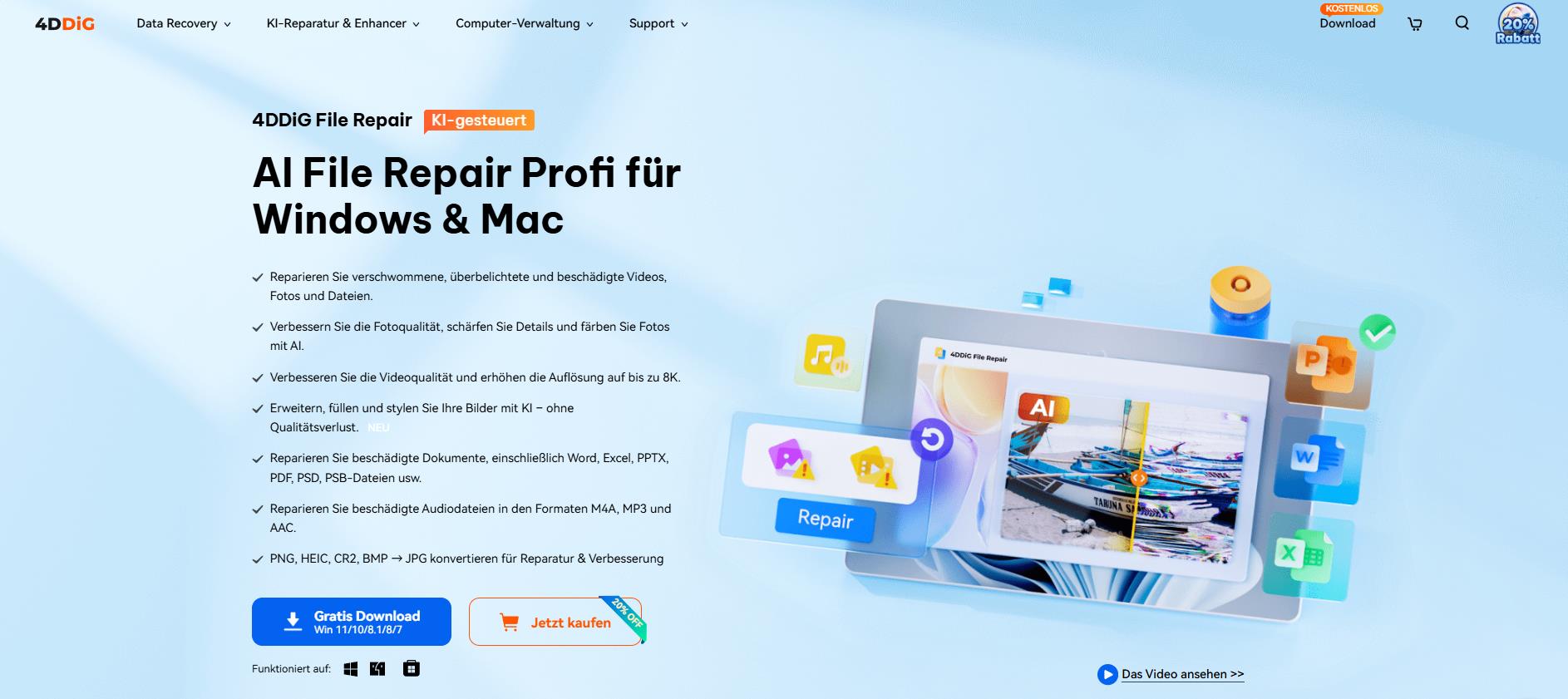 Hauptseite von 4ddig file repair