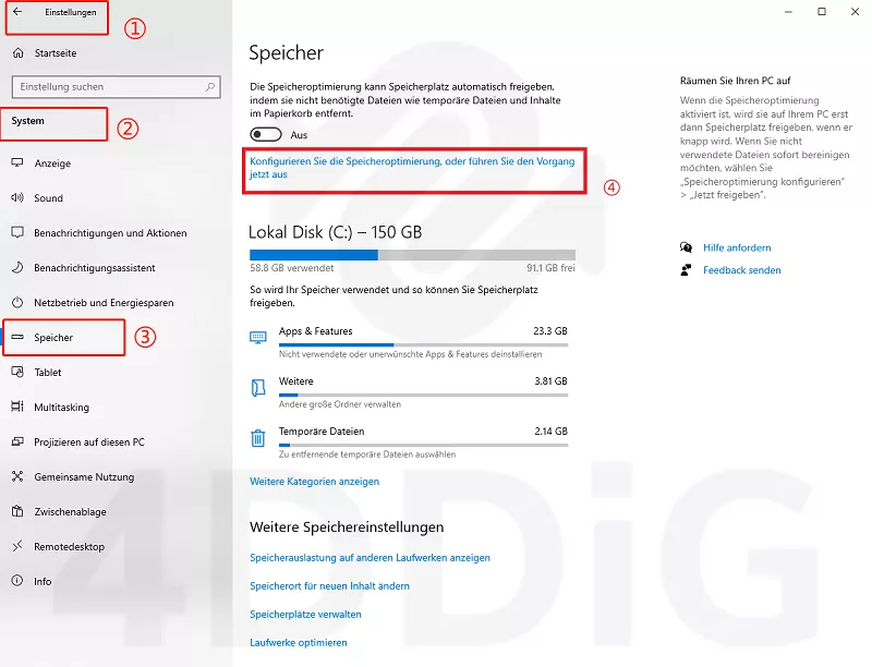 Löschen Sie temporäre Dateien