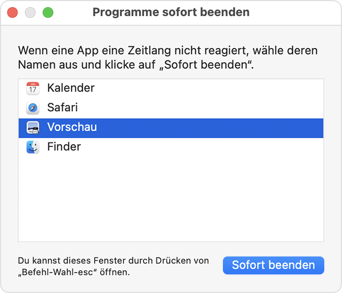 Mac-Programm Beenden| Mac-Programm Sofort Beenden