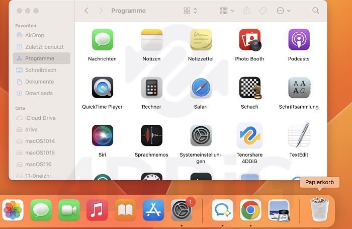 Apps mit dem Finder entfernen