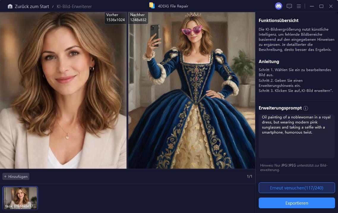 Barocke Diva mit Sonnenbrille