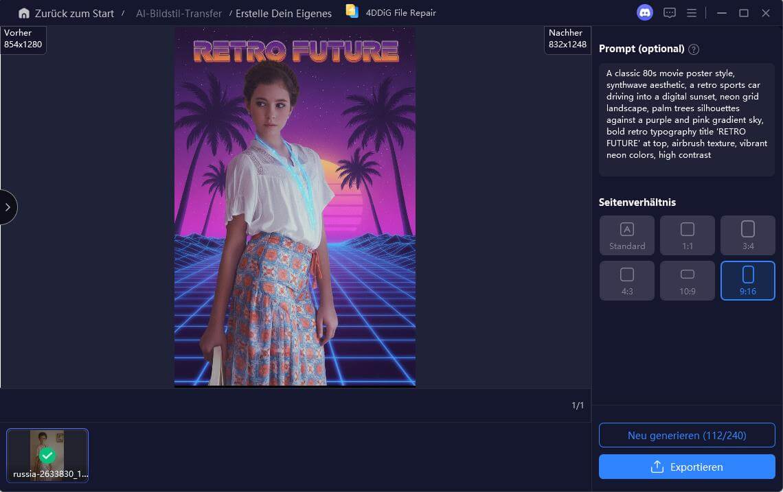 Fertiges 80er Jahre Poster exportieren