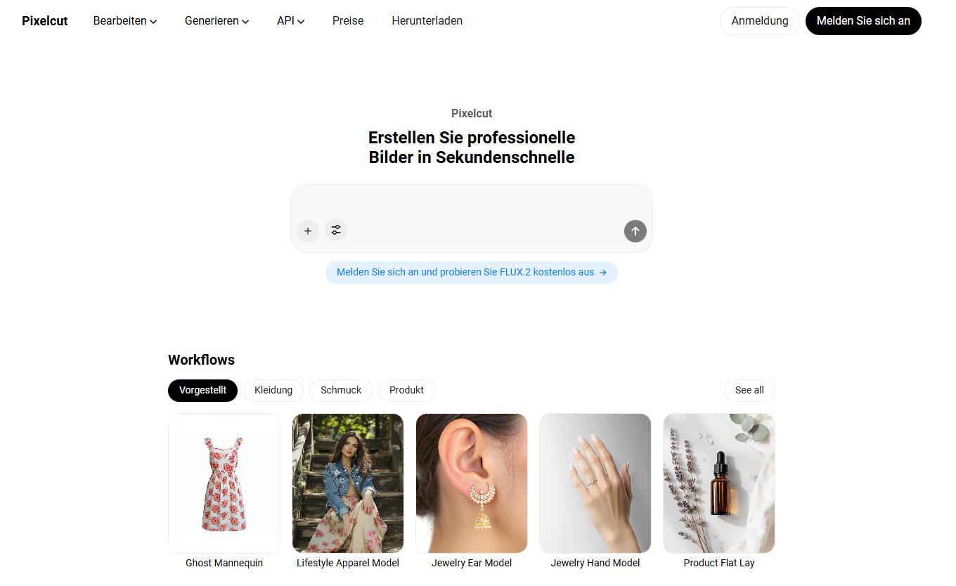 Pixelcut AI Generative Füllung Interface