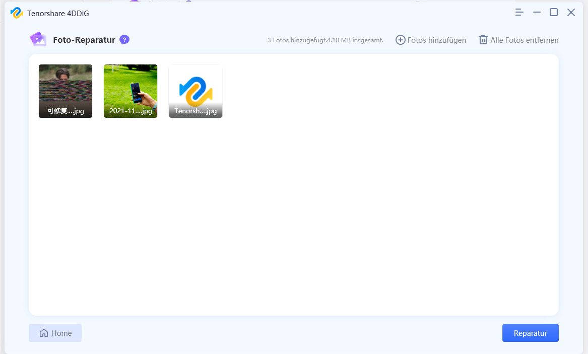 Fotos ansehen Reparaturergebnisse