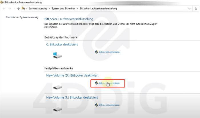 Deaktiviere BitLocker