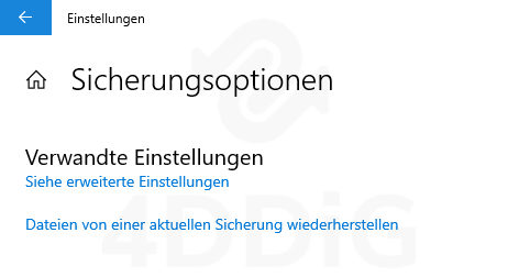 Dateien von einer aktuellen Sicherung wiederherstellen