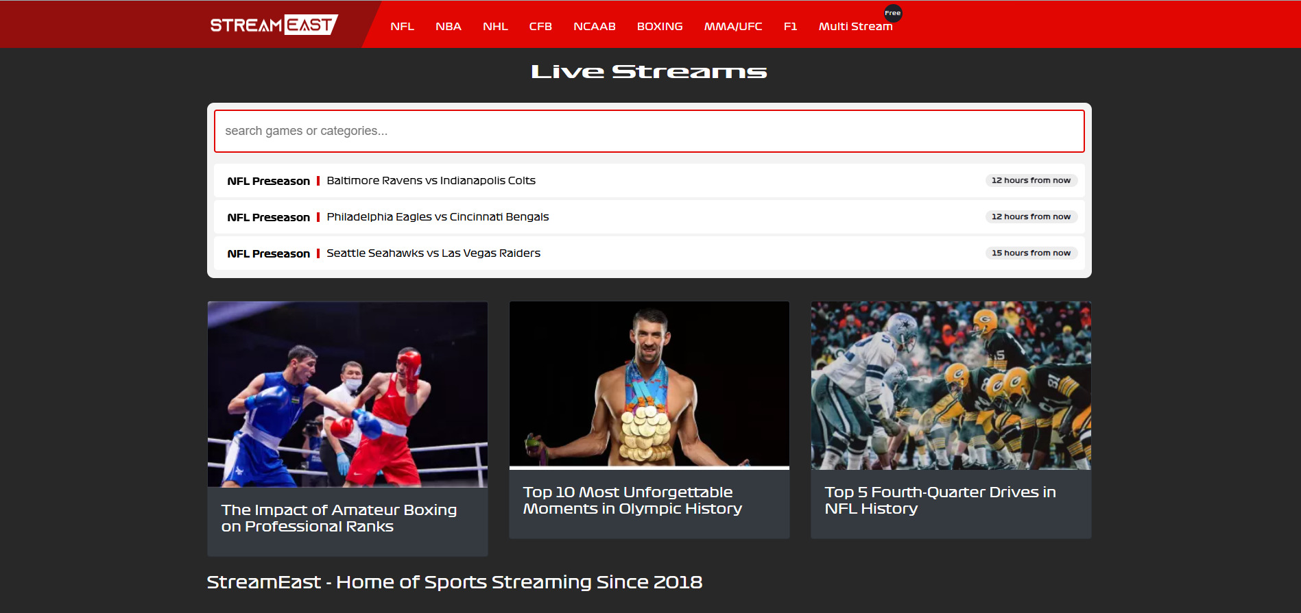 Kostenlose UFC-Streaming-Seite – StreamEast
