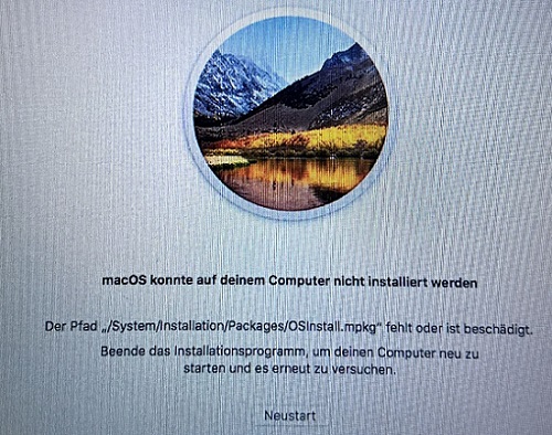 Behebung des Fehlers, dass macOS nicht auf Ihrem Computer installiert werden  konnte
