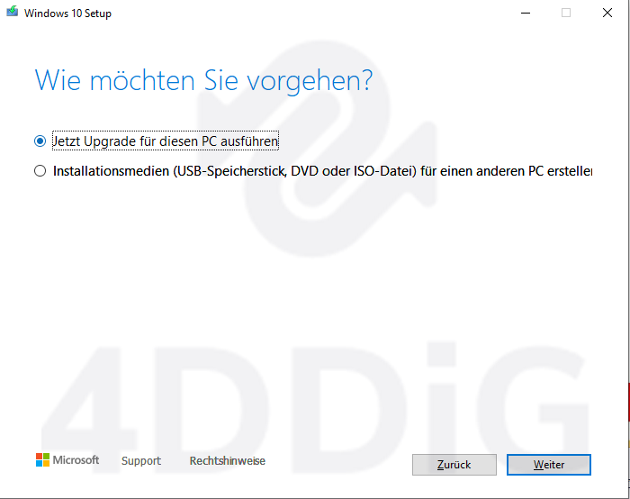 Diesen PC jetzt aktualisieren