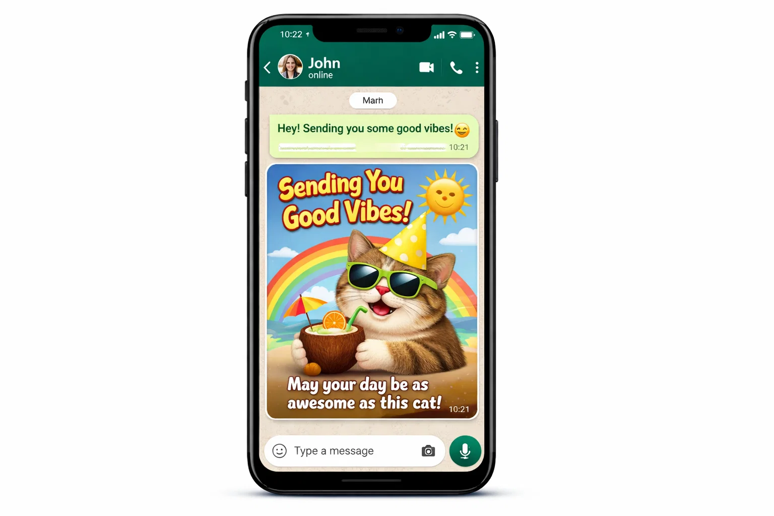 Lustiger Geburtstagsgruß für Frauen in einer WhatsApp Nachricht
