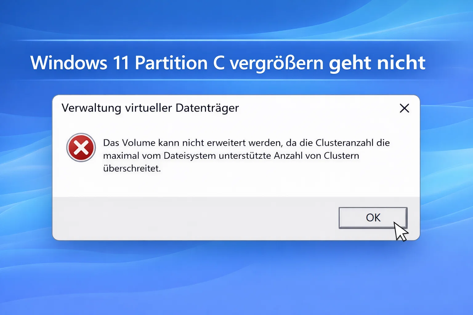 Windows 11 Partition C vergrößern geht nicht Problemlösung