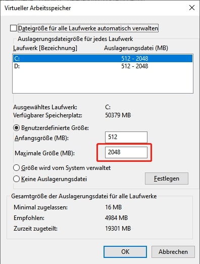 Ändern klicken