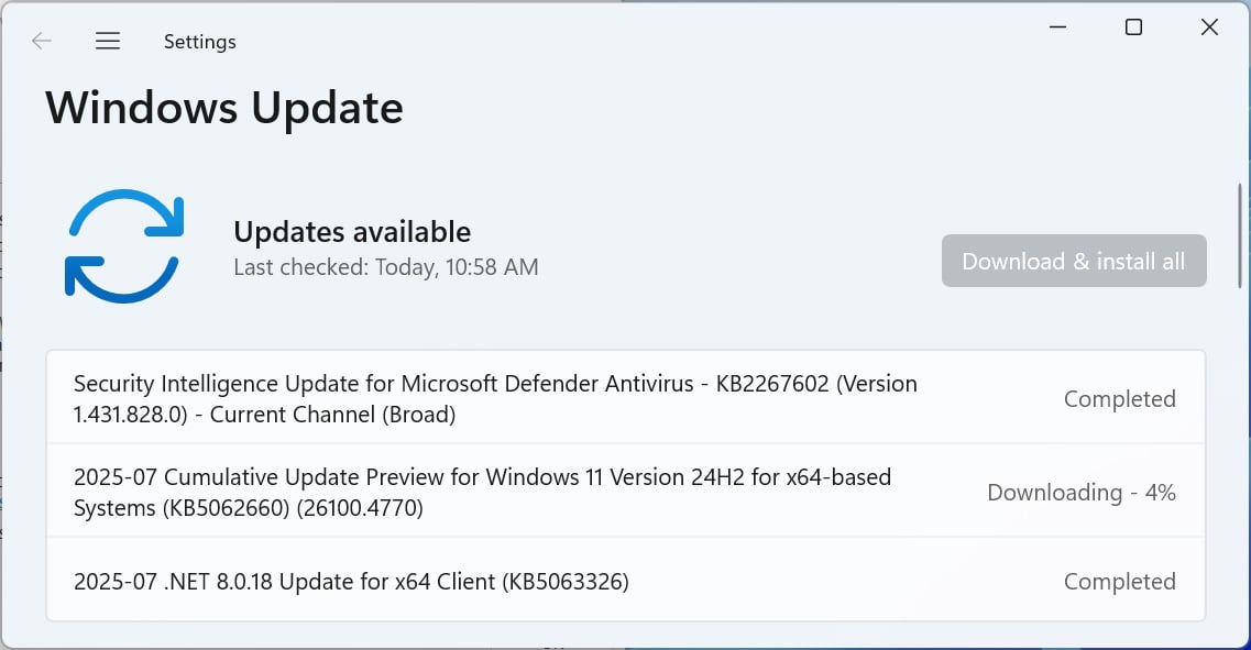 KB5062660 Windows Update Download