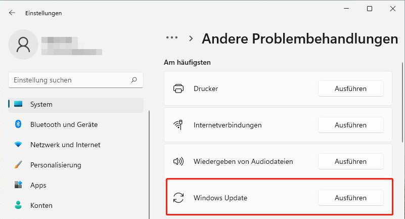 Klicken Sie auf die Schaltfläche „Ausführen“