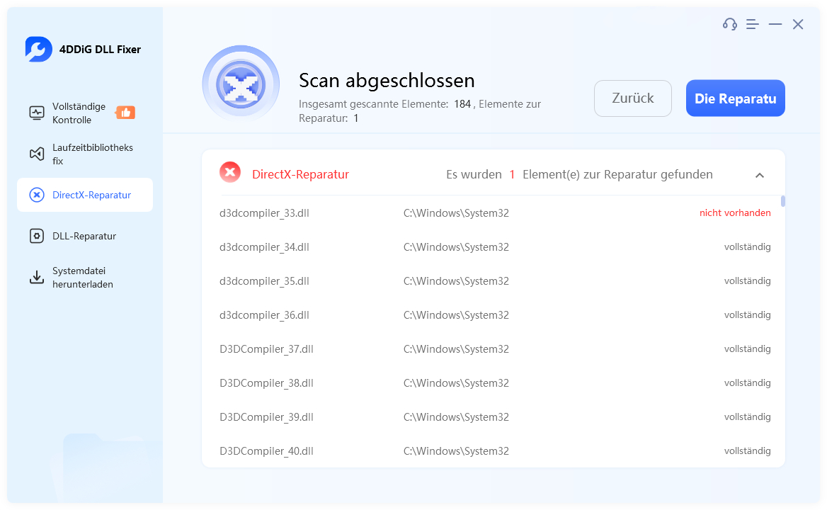 Verwenden Sie 4ddig dll fixer, um valorant nicht öffnen wegen directX error-2