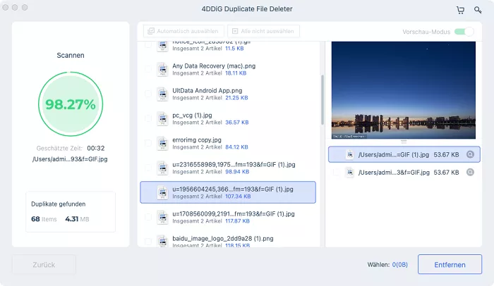 Vorschau zum Entfernen