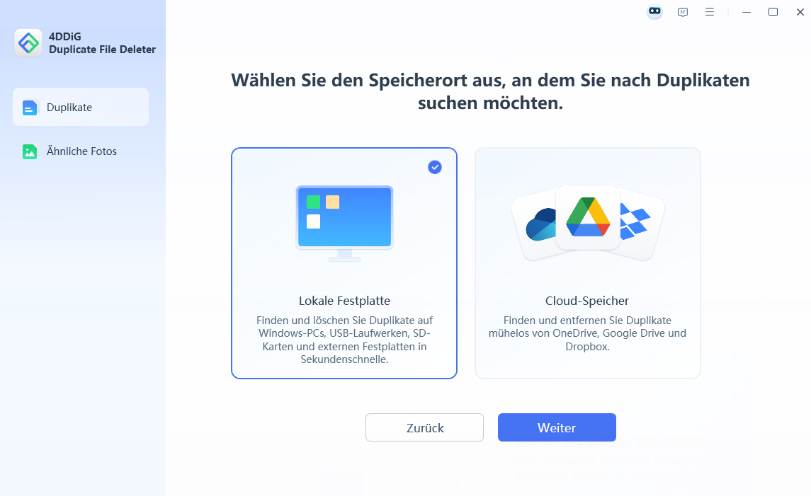 Fortnite-Ordner zum Scannen auf doppelte Dateien auswählen