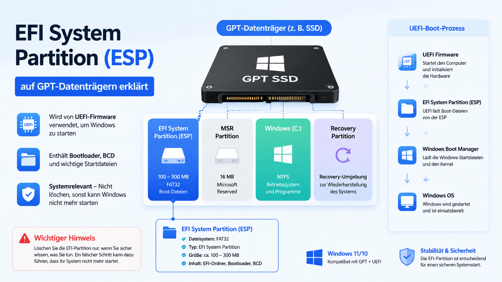 EFI System Partition ESP auf einem GPT-Datenträger