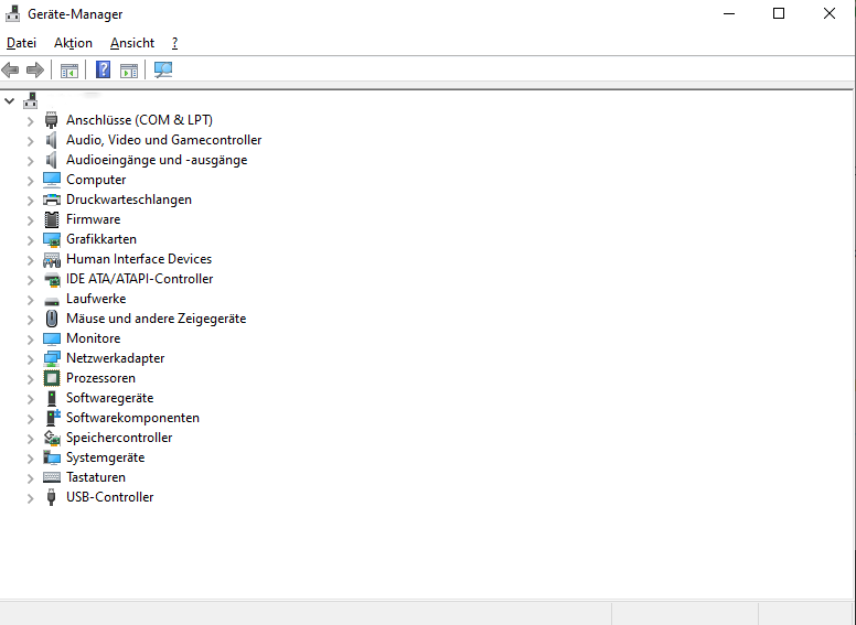 Geräte Manager öffnen