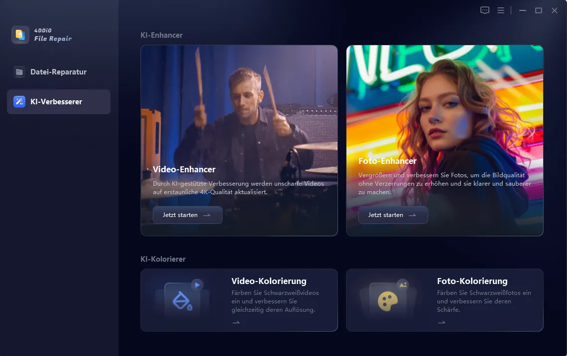 Laden Sie das Programm 4DDiG Photo Repair herunter