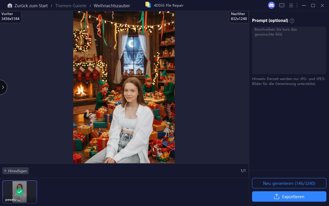 Foto im Weihnachtszauber-Stil