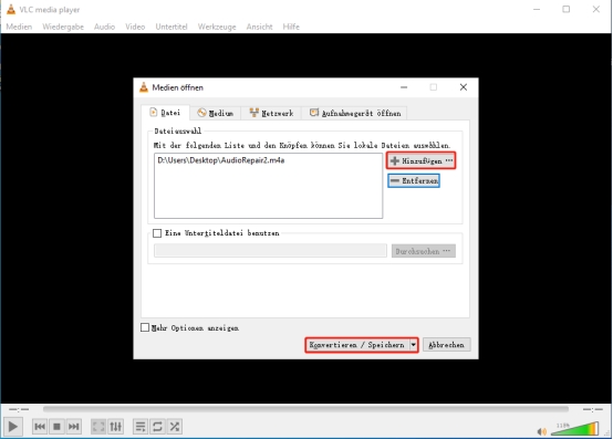 mp3 reparieren mit vlc media player-2