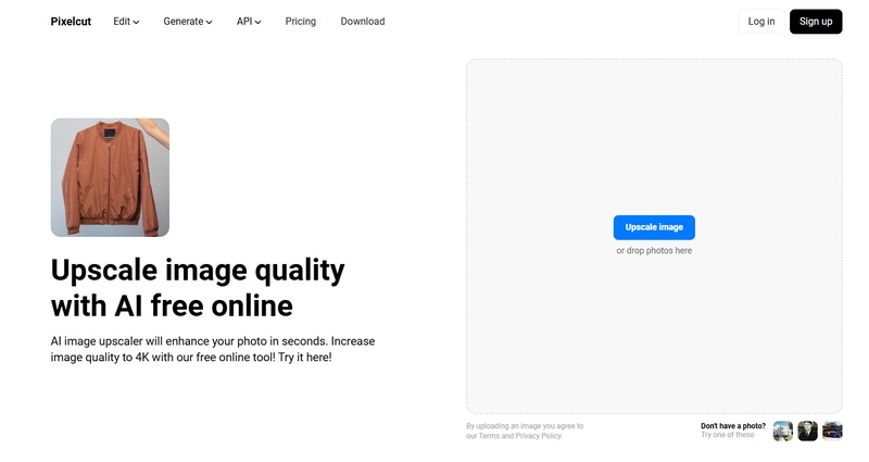 Bildqualität verbessern online kostenlos mit Pixelcut.ai