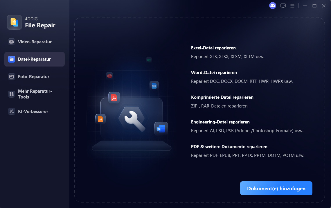 launch 4ddig file repair to fix winrar the archive is corrupted