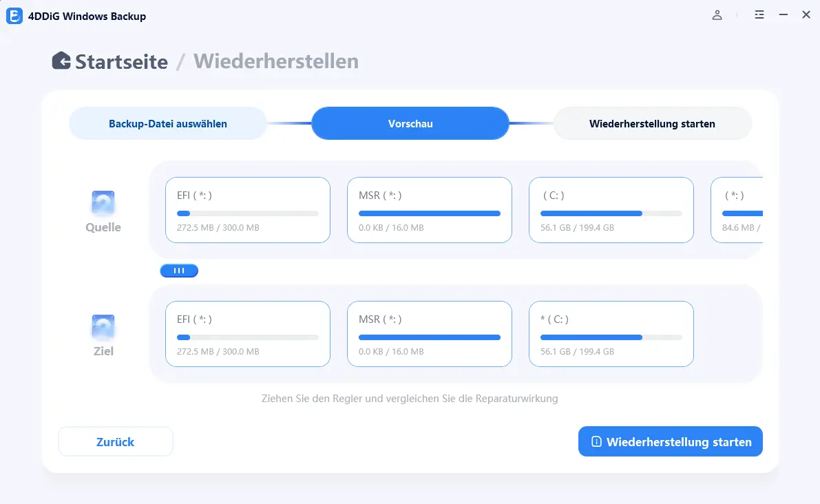 Wiederherstellung starten