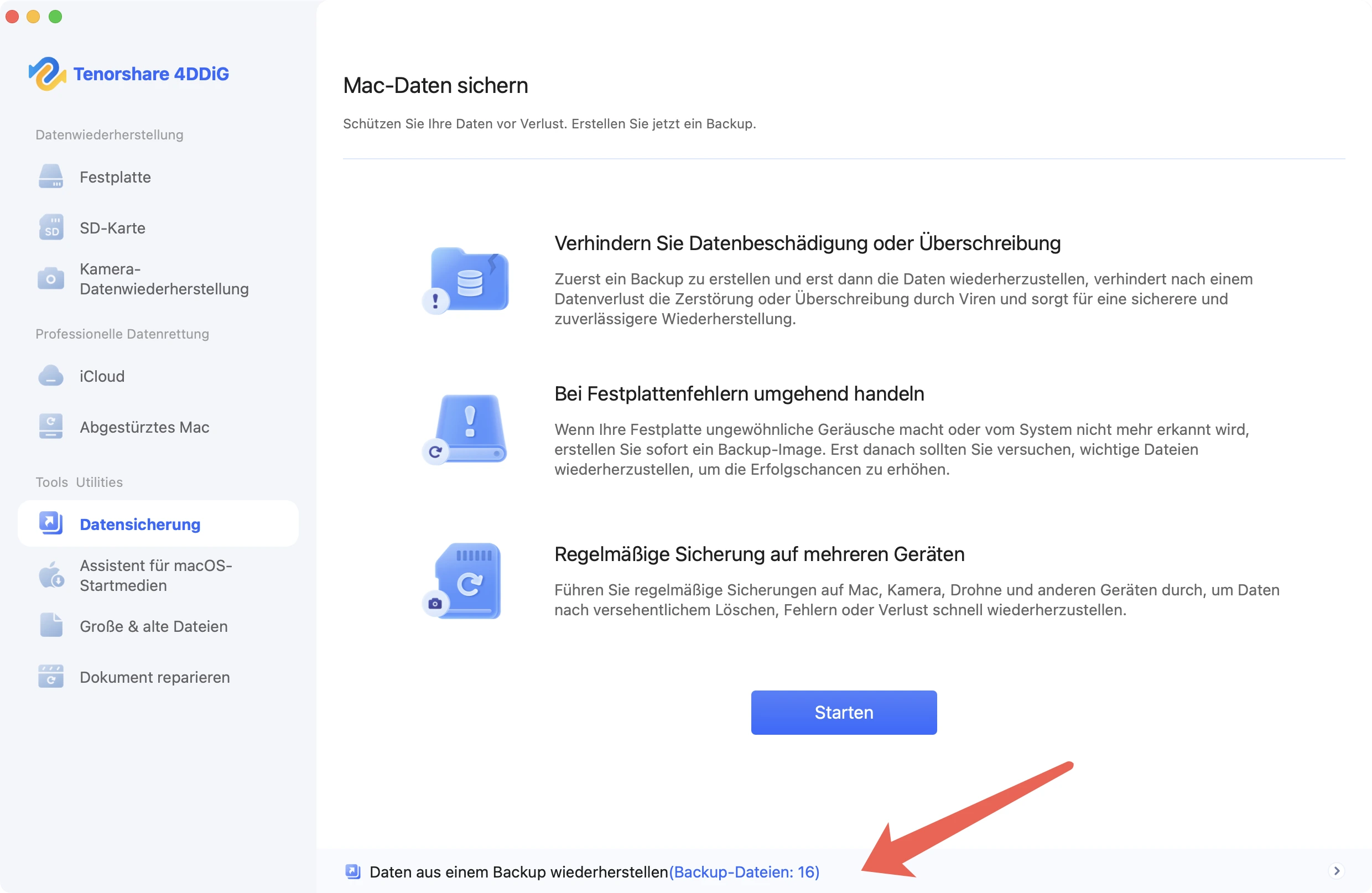 Wiederherstellungsoption