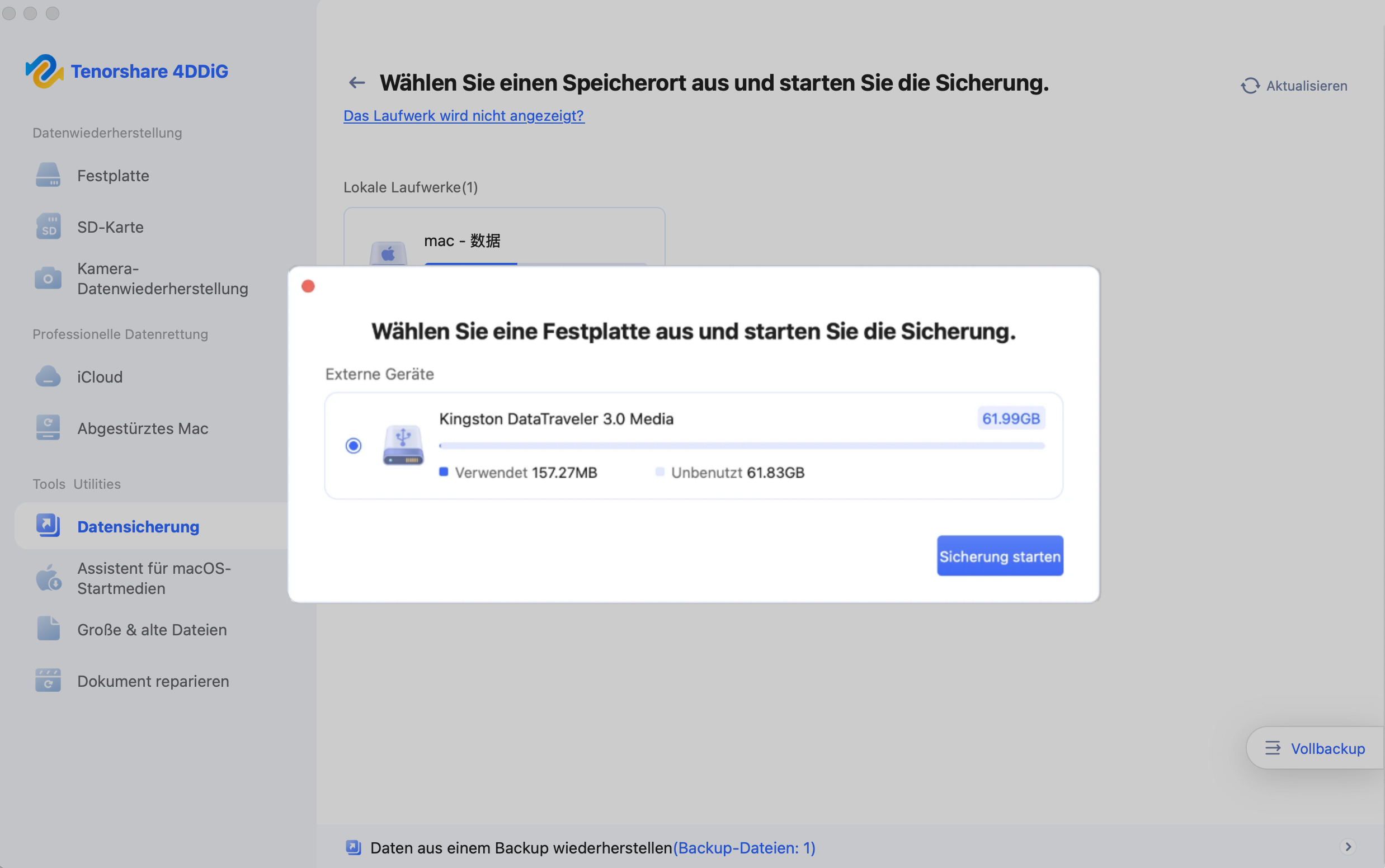 Vollständige Festplattensicherung