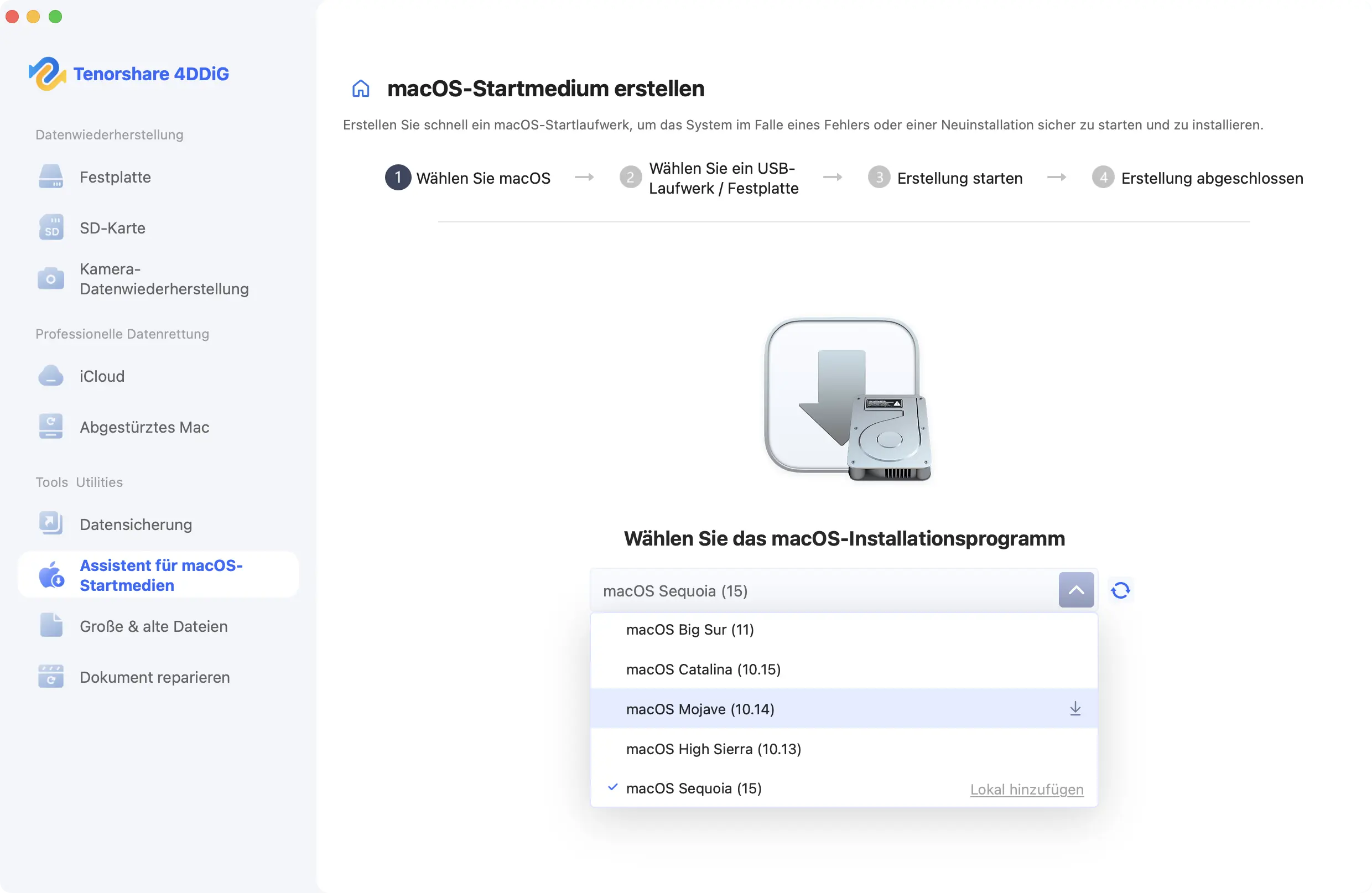 macos-version auswaehlen