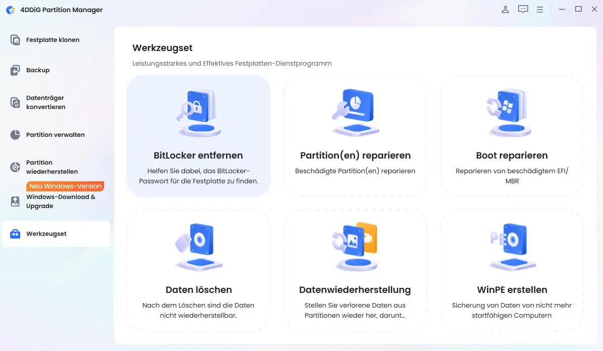BitLocker im Toolkit entfernen