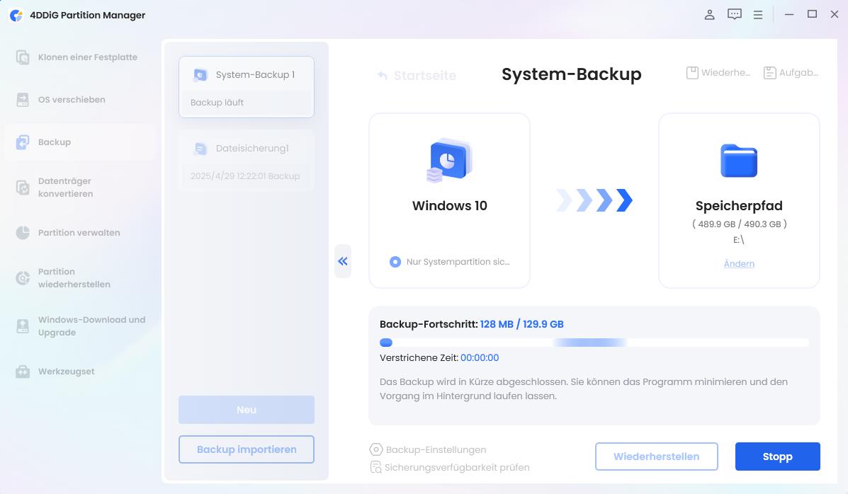 Windows-System aus Backup wiederherstellen