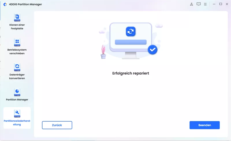 Reparatur abschließen