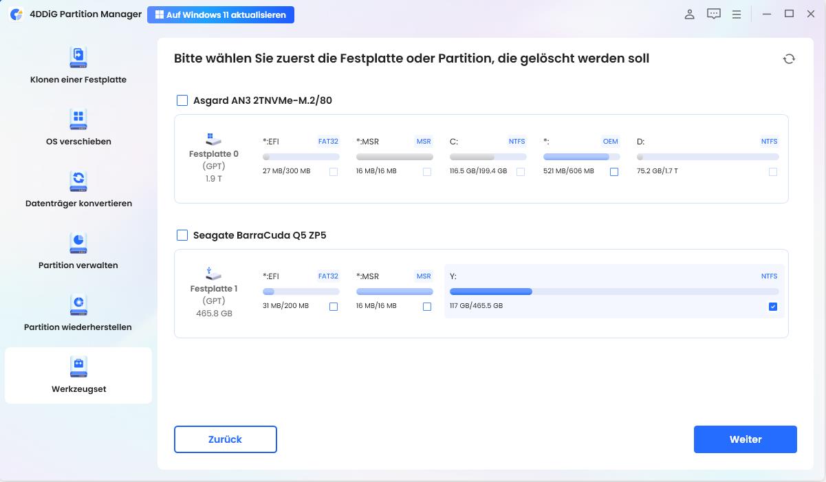 festplatte löschen fortsetzen