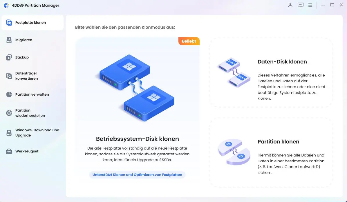 Festplatte auf SSD/HDD klonen