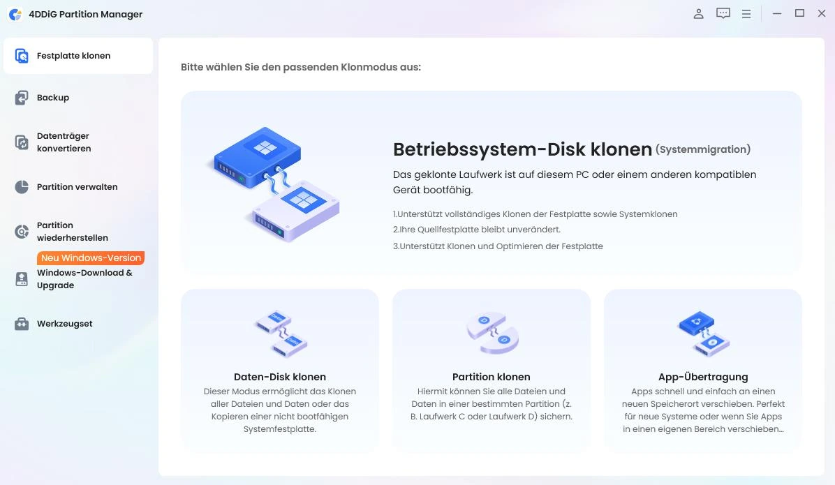 Festplatte auf SSD/HDD klonen