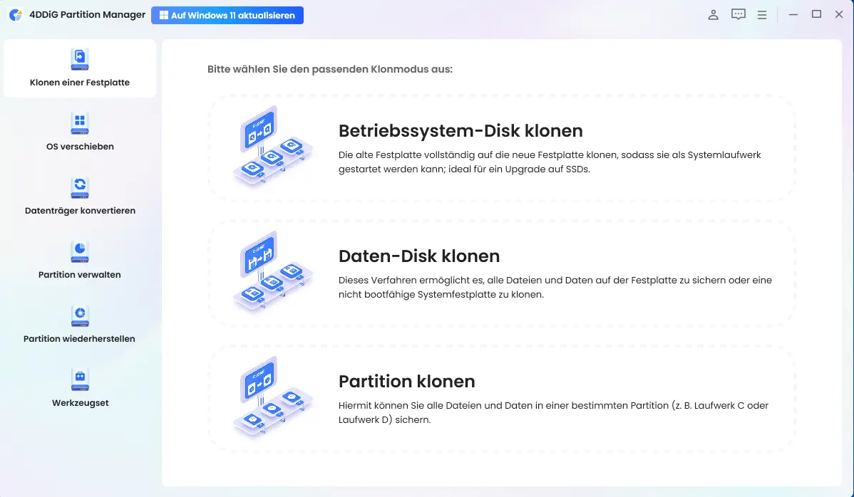 Festplatte auf SSD/HDD klonen