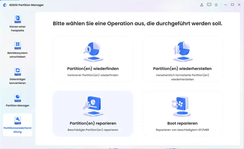 Reparatur-Partition 4ddig Partitionsmanager