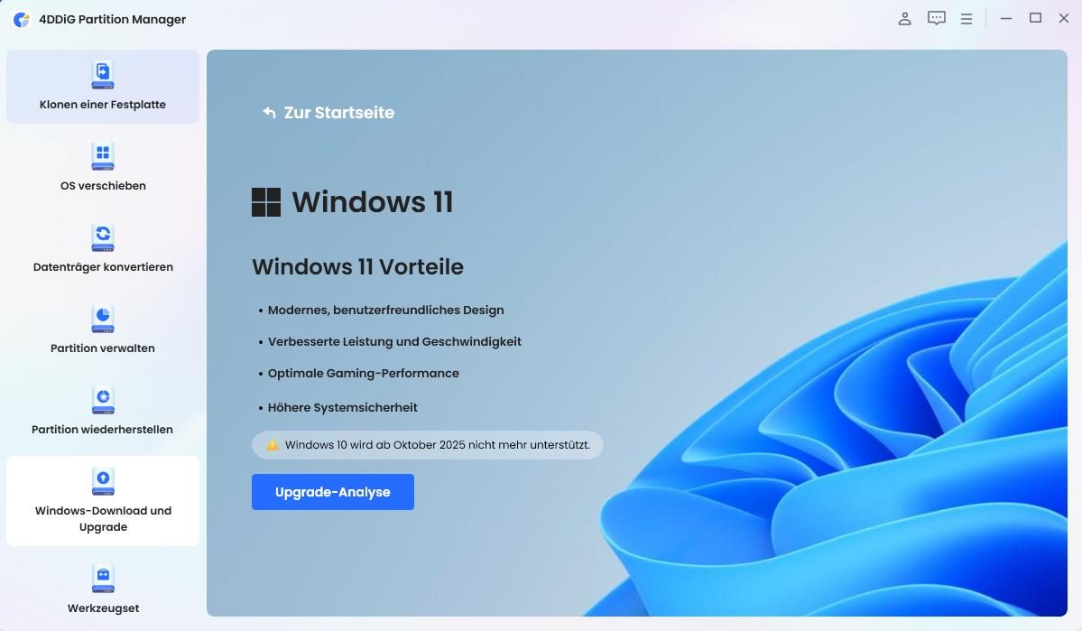 upgrade-analyse starten
