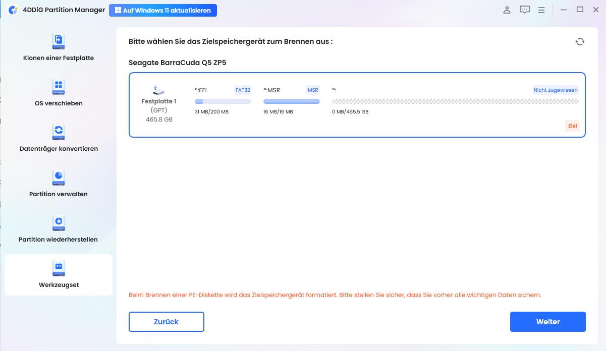 Ein bootfähiges USB-Laufwerk für die Installation von Windows 11 einrichten