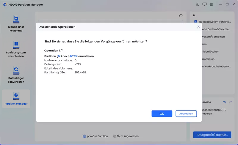 Formatierung-Aufgabe(n) der Partition ausführen -2
