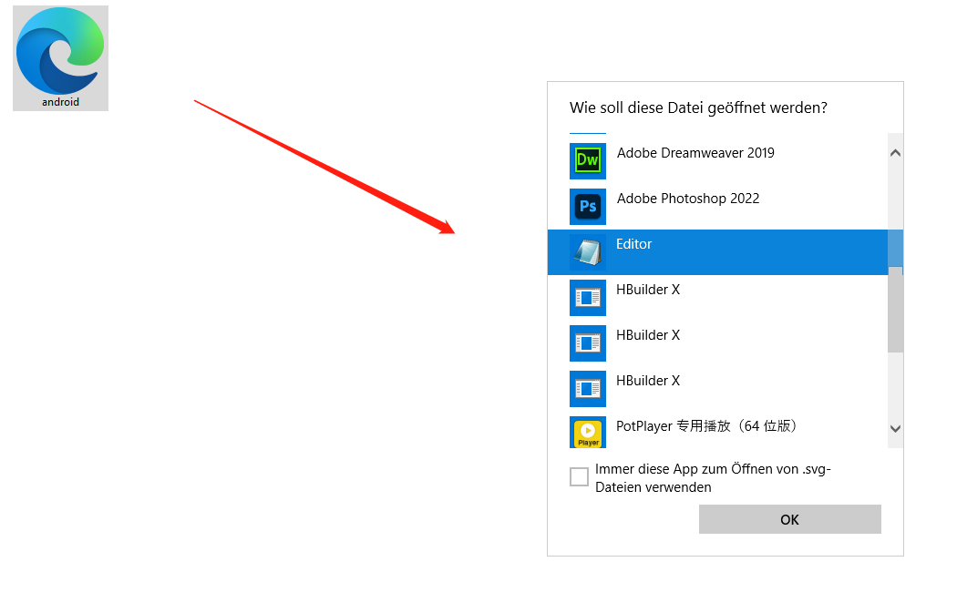 SVG Dateien mit einem Texteditor öffnen
