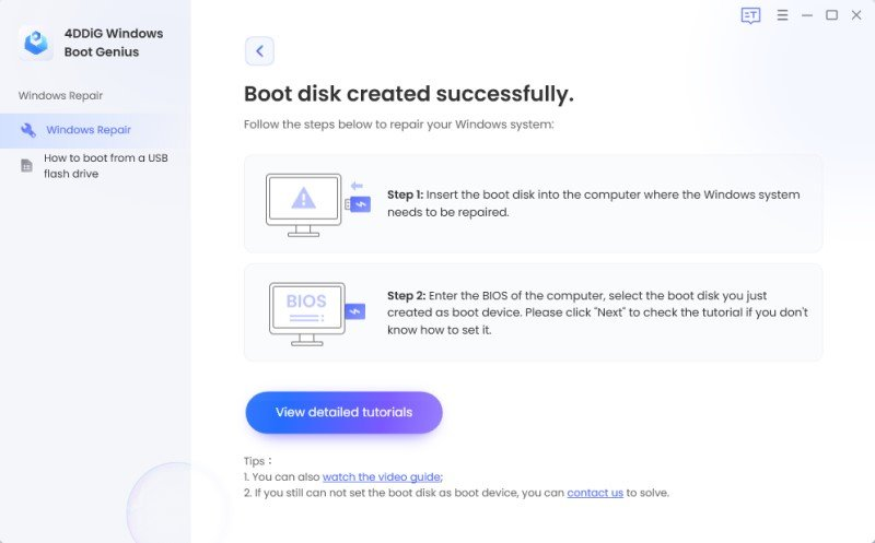 boot disk created